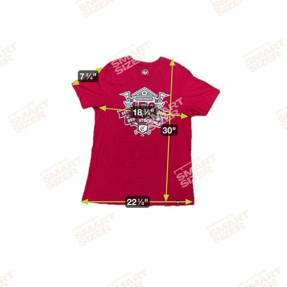 Cincinnati Reds 150th Anniversary Red Stockings Mens T-Shirt M 100% Cotton 47 - Picture 3 of 5